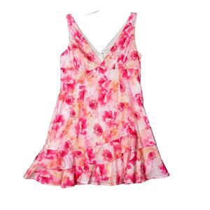 Morning Mist Dress Womens 8 Pink Floral Flowers Mini Feminine‎ Romantic Flirty